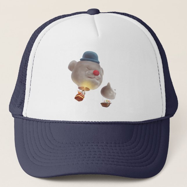 Night Sky Balloon Adventure Trucker Hat (Front)