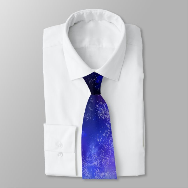 Night Sky Blue Sapphire Neck Tie (Tied)