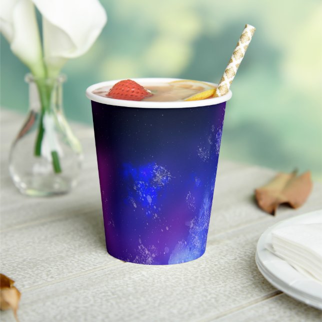 Night Sky Blue Sapphire Paper Cups (Insitu)