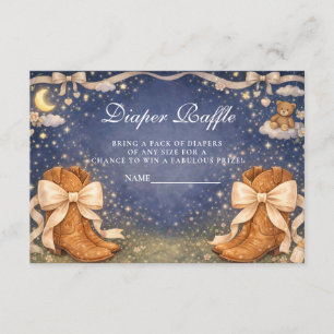 Night Sky Boots And Bows Diapper Raffle Enclosure Card