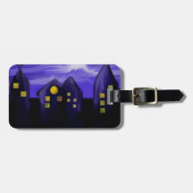 Night sky city skyscrapper canvas art