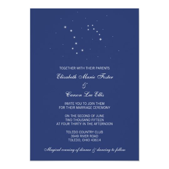 Night Sky Constellations Wedding Card