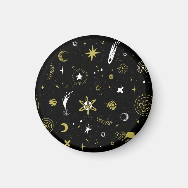 Night sky: cosmic seamless pattern. magnet (Front)