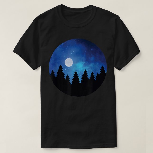 Night sky, cute graphic top tee short sleeve for w (Design Front)