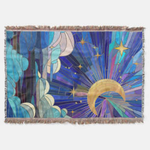 Night Sky - Digital Art Mosaic Throw Blanket