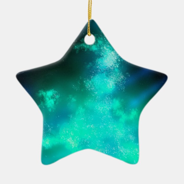 Night Sky Emerald  Ceramic Decoration (Front)