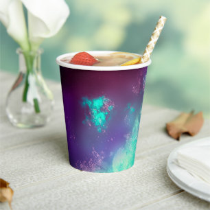 Night Sky Emerald  Neon Lights  Paper Cups