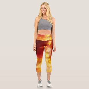 Night Sky Flame Capri Leggings