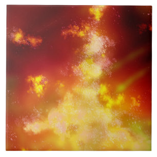 Night Sky Flame Ceramic Tile