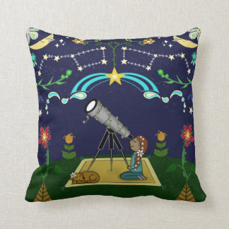 Night Sky Folk Art Cushion