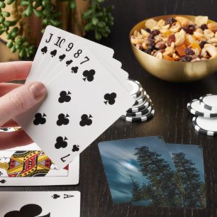 Night Sky & Forest in Moon Light Playing Cards