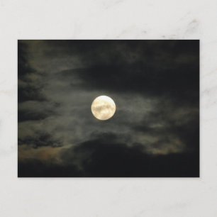 Night Sky - Full Moon and Dark Clouds Postcard
