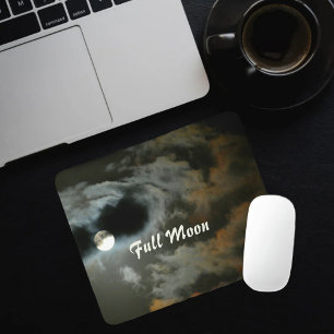 Night Sky Full Moon Mouse Pad