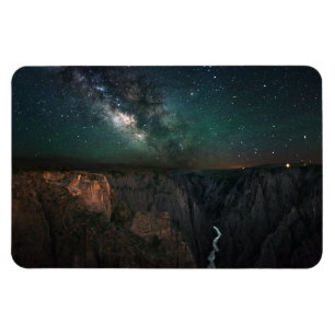 Night Sky Galaxy Landscape Photo Magnet