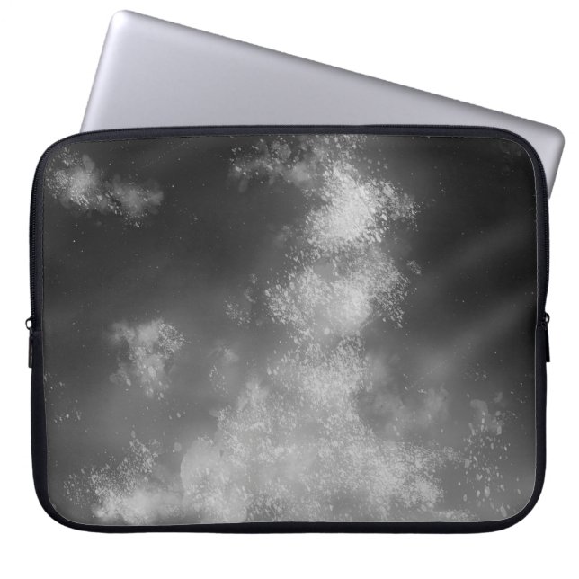 Night Sky grey monochrome Laptop  Bag (Front)