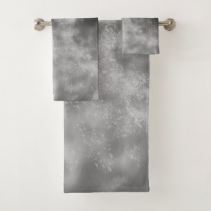 Night Sky Grey Monochrome Towel