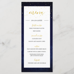 Night Sky Modern Elegant Wedding Menu
