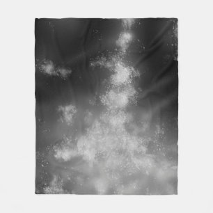Night Sky Monochrome Grey  Fleece Blanket