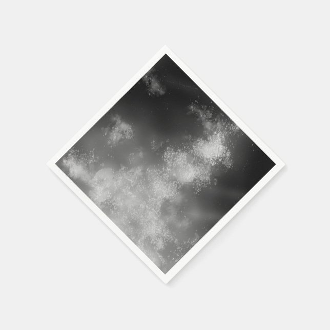Night Sky Monochrome Grey Napkin (Corner)
