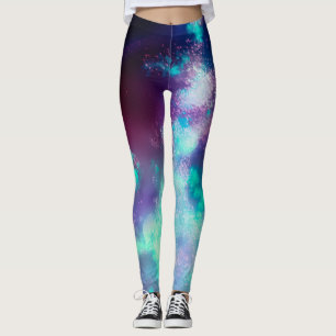 Night Sky Neon Lights Leggings