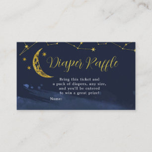 Night Sky Over the Moon Baby Shower Diaper Raffle Enclosure Card