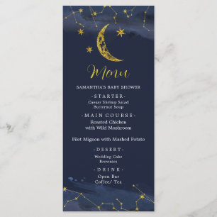 Night Sky Over the Moon Baby Shower Menu