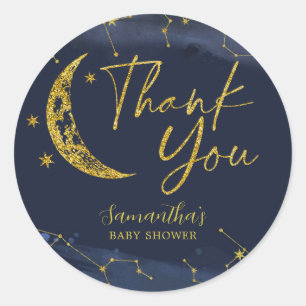 Night Sky Over the Moon Thank You Sticker