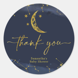 Night Sky Over the Moon Thank You Sticker