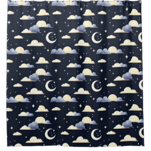 Night Sky Pattern Shower Curtain