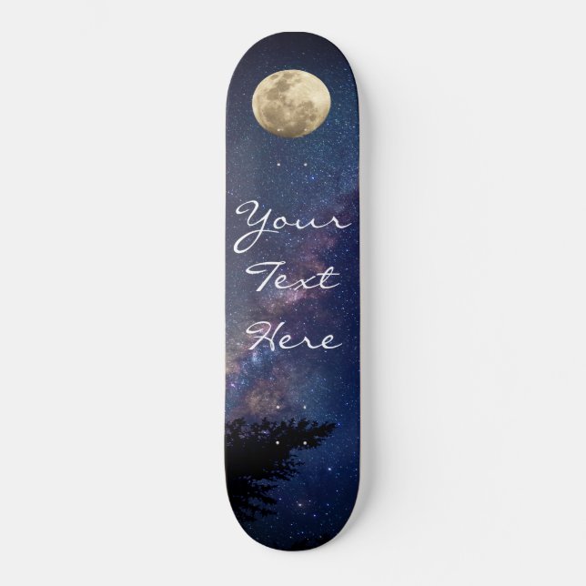 Night Sky Personalised Custom Skateboard Deck (Front)