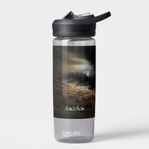 Night Sky Photo Moonlight Clouds Water Bottle