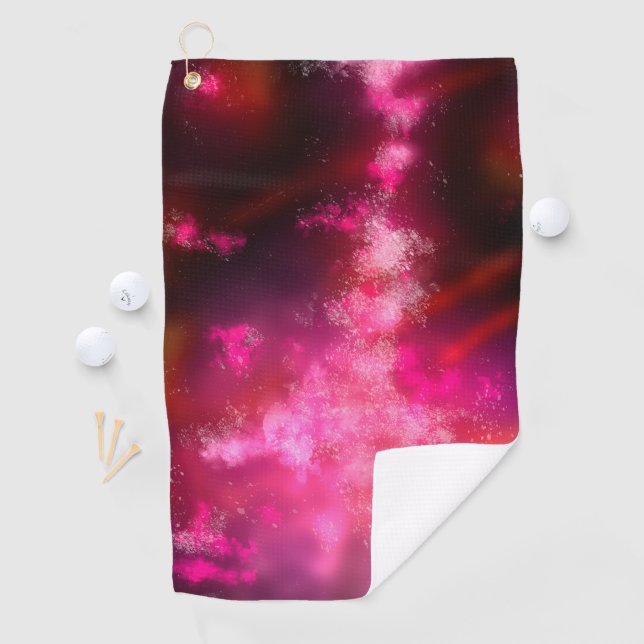 Night Sky Pink Flare  Golf Towel (InSitu)