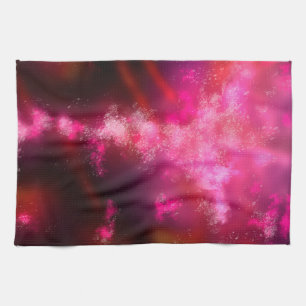 Night Sky Pink Flare Tea Towel