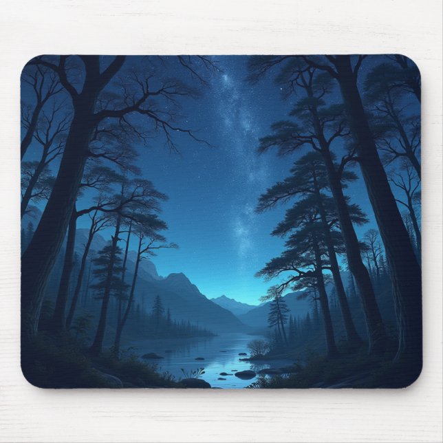 night sky seen in the forest mouse mat (Front)