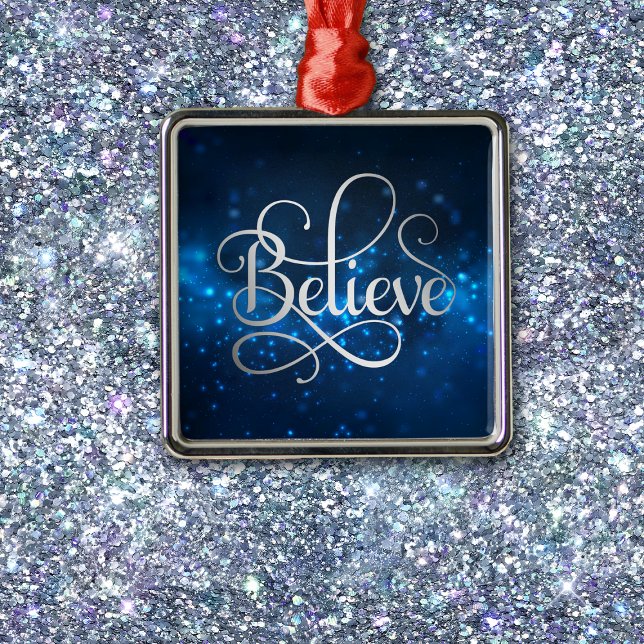 Night Sky Stars Believe Christmas Metal Tree Decoration (Creator Uploaded)