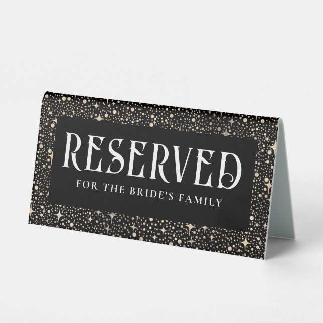 Night Sky Stars Black Wedding Reserved (Front)