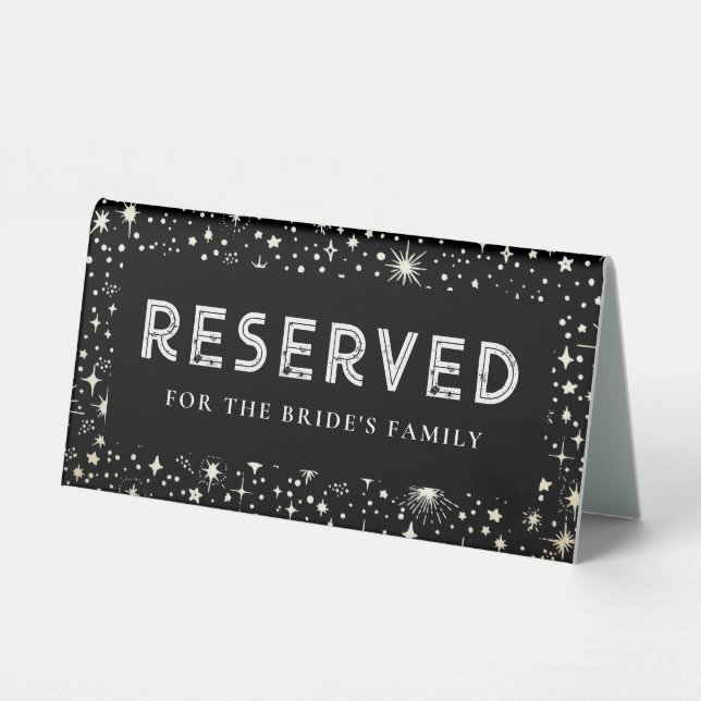 Night Sky Stars Black Wedding Reserved (Front)
