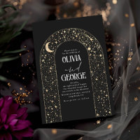 Night Sky Stars Celestial Romantic Black Wedding