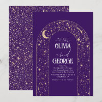 Night Sky Stars Celestial Romantic Purple Wedding
