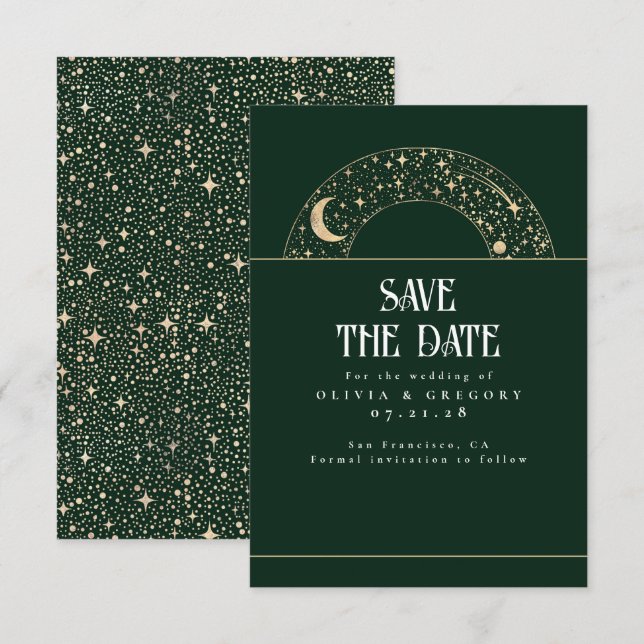 Night Sky Stars Celestial Save the Date (Front/Back)