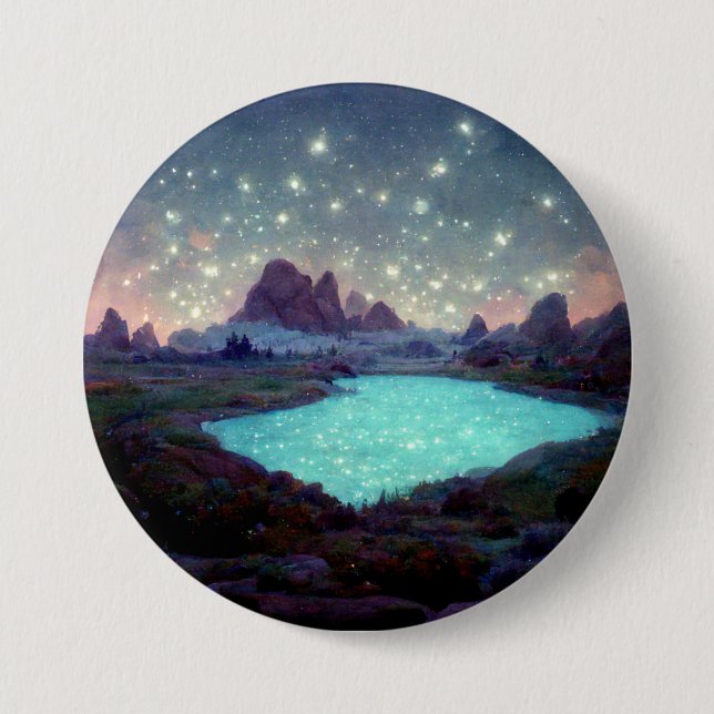 Night Sky Stars Fantasy Landscape 7.5 Cm Round Badge (Front)