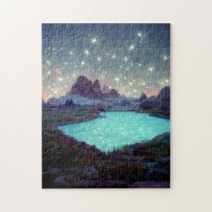 Night Sky Stars Fantasy Landscape Jigsaw Puzzle