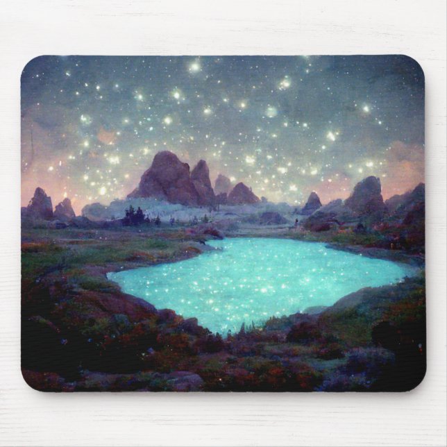 Night Sky Stars Fantasy Landscape Mouse Mat (Front)