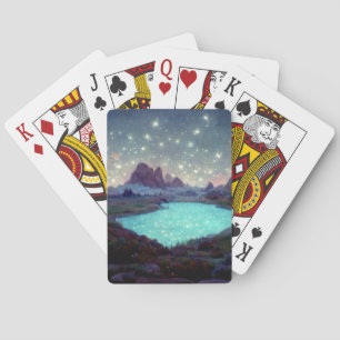 Night Sky Stars Fantasy Landscape Playing Cards