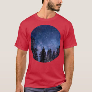 Night Sky Stars Nature Forest Fantasy Landscape T-Shirt