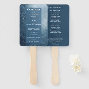 Night Sky Stars Navy Blue White Fan Program