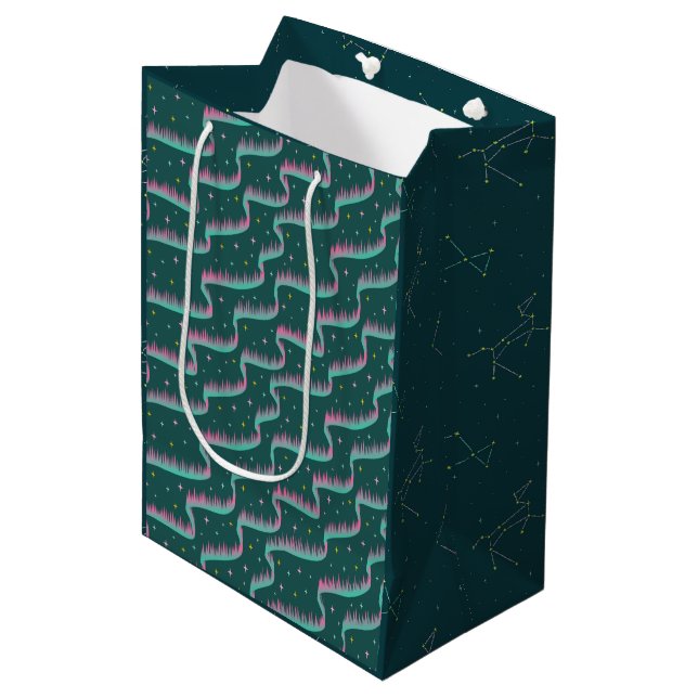 Night Sky Teal Green Medium Gift Bag (Front Angled)