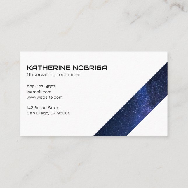 Night Sky | Trees | Stars in Space Business Card (Back)