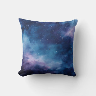 Night Sky Watercolor Pillow