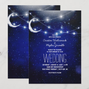 Night Sky Wedding String Lights Invitation
